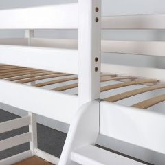 АДЕЛЬ Кровать двухъярусная с наклонной лестницей (белый) в Нягани - nyagan.mebel24.online | фото 6