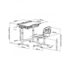 Комплект парта + стул трансформеры Cantare Grey в Нягани - nyagan.mebel24.online | фото 9