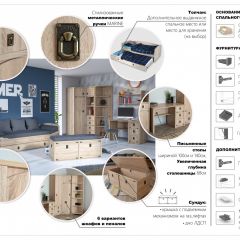 Детская Система Валенсия Шкаф 2-х дверный Дуб сонома в Нягани - nyagan.mebel24.online | фото 3