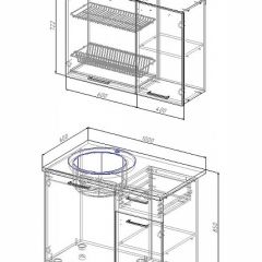 Кухонный гарнитур Антрацит 1000 (Стол. 26мм) в Нягани - nyagan.mebel24.online | фото 2