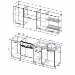 Кухонный гарнитур Жемчуг 2000 (Стол. 26мм) в Нягани - nyagan.mebel24.online | фото 2
