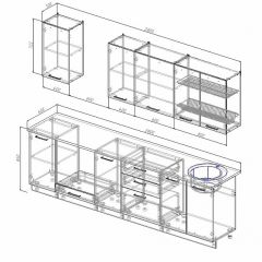 Кухонный гарнитур Жемчуг 2800 (Стол. 26мм) в Нягани - nyagan.mebel24.online | фото 2