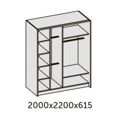 ИННЭС-5 Шкаф-купе 2-х дв. 2000 (2 дв. Ф3 - венге вст. экокожа корич) в Нягани - nyagan.mebel24.online | фото 2