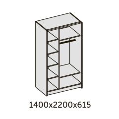 ИННЭС-5 Шкаф-купе 2-х дв.1400 (2дв. Ф3 - бодега белая вставка экокожа белая) в Нягани - nyagan.mebel24.online | фото 2