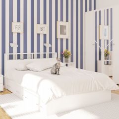 Камелия спальня № 7 Кровать 900 + Стол косметический + Зеркало + Комод, цвет белый, сп.м. 900х2000 мм., б/м, основание есть в Нягани - nyagan.mebel24.online | фото 5