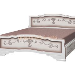КАРИНА-6 Кровать из массива 1600 (Дуб молочный) с 2-мя ящиками в Нягани - nyagan.mebel24.online | фото