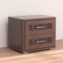 Кэт-4 Тумба 2 ящ (МДФ Венге/Экокожа Caiman коричневый) в Нягани - nyagan.mebel24.online | фото