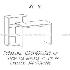 Компьютерный стол №10 (Анкор белый) в Нягани - nyagan.mebel24.online | фото