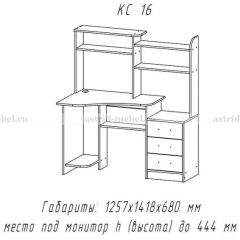 Компьютерный стол №16 (Анкор темныйанкор темный) в Нягани - nyagan.mebel24.online | фото