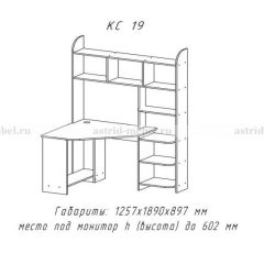 Компьютерный стол №19 (Анкор темный) в Нягани - nyagan.mebel24.online | фото 3