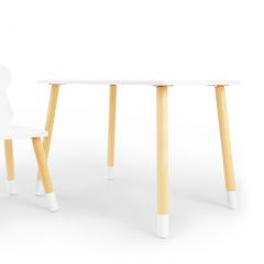 Комплект детской мебели стол и стул Облачко (Белый/Белый/Береза) в Нягани - nyagan.mebel24.online | фото 1