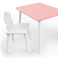 Комплект детской мебели стол и стул Облачко (Розывый/Белый/Белый) в Нягани - nyagan.mebel24.online | фото