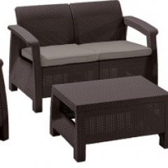 Комплект мебели Корфу сет (Corfu set) коричневый - серо-бежевый * в Нягани - nyagan.mebel24.online | фото