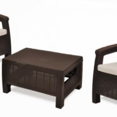 Комплект мебели Корфу Уикенд (Corfu Weekend) коричневый - серо-бежевый * в Нягани - nyagan.mebel24.online | фото 1