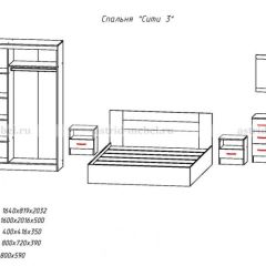 Комплект спальни СИТИ-3 (Анкор темный/анкор белый) в Нягани - nyagan.mebel24.online | фото 2