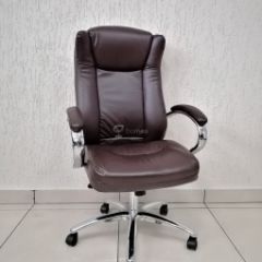 Кресло Barneo K-45 для руководителя (коричневая экокожа) в Нягани - nyagan.mebel24.online | фото