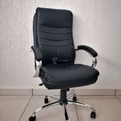 Кресло Barneo K-58 для руководителя (черная экокожа) в Нягани - nyagan.mebel24.online | фото