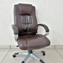 Кресло Barneo K-6 для руководителя (коричневая экокожа) в Нягани - nyagan.mebel24.online | фото