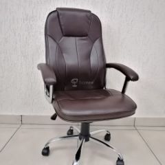 Кресло Barneo K-8 для руководителя (коричневая экокожа) в Нягани - nyagan.mebel24.online | фото