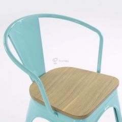 Кресло Barneo N-245 Tolix style Wood  (RAL6027 бирюзовый) в Нягани - nyagan.mebel24.online | фото 3