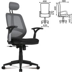 Кресло BRABIX "Saturn ER-400" (черное/серое) 530871 в Нягани - nyagan.mebel24.online | фото 2