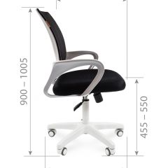 Кресло для оператора CHAIRMAN 696 white (ткань TW-19/сетка TW-69) в Нягани - nyagan.mebel24.online | фото 4
