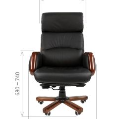 Кресло для руководителя CHAIRMAN 417 (Натуральная кожа) Черное в Нягани - nyagan.mebel24.online | фото 4