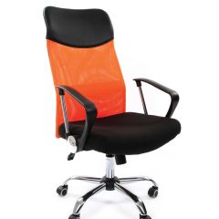 Кресло для руководителя CHAIRMAN 610 N (15-21 черный/сетка оранжевый) в Нягани - nyagan.mebel24.online | фото