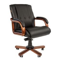 Кресло для руководителя CHAIRMAN  653 М (Кожа) Черное в Нягани - nyagan.mebel24.online | фото