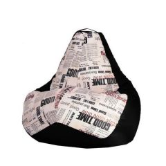 Кресло-мешок XL Газета-Black в Нягани - nyagan.mebel24.online | фото