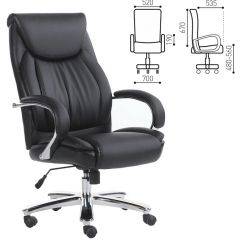 Кресло офисное BRABIX "Advance EX-575" (хром/экокожа/черное) 531825 в Нягани - nyagan.mebel24.online | фото