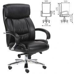 Кресло офисное BRABIX "Direct EX-580" (хром/рециклированная кожа/черное) 531824 в Нягани - nyagan.mebel24.online | фото