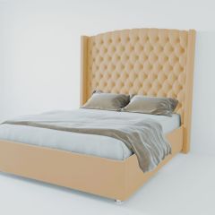 Кровать Берлин ЛЮКС с ПМ 800 (экокожа бежевая) в Нягани - nyagan.mebel24.online | фото