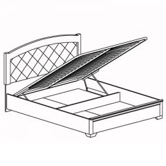 Кровать двойная с ПМ №806 Парма кремовый белый (1600) в Нягани - nyagan.mebel24.online | фото 2
