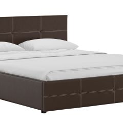 Кровать двойная Синди 160 + ортопед + ПМ + дно (арт. Марика 468 к/з (шоколад)) в Нягани - nyagan.mebel24.online | фото