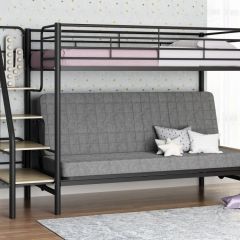 Кровать двухъярусная с диваном "Мадлен-3" (Черный/Серый) в Нягани - nyagan.mebel24.online | фото