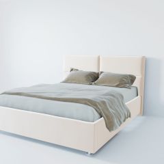 Кровать Корсика с ПМ 1400 (экокожа белая) в Нягани - nyagan.mebel24.online | фото 2