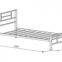 Кровать металлическая "Кадис 900х1900" Черный в Нягани - nyagan.mebel24.online | фото 2