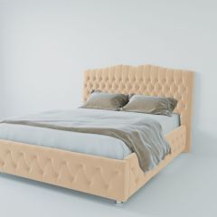 Кровать Нягань с ПМ 1200 (экокожа бежевая) в Нягани - nyagan.mebel24.online | фото 2