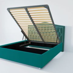 Кровать Нягань с ПМ 1400 (велюр бирюзовый) в Нягани - nyagan.mebel24.online | фото