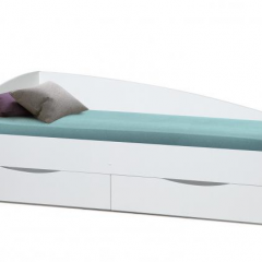 Кровать одинарная "Фея - 3" асимметричная 1900х800 (белая) в Нягани - nyagan.mebel24.online | фото