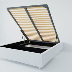 Кровать Подиум с ПМ 1200 (экокожа белая) в Нягани - nyagan.mebel24.online | фото 2