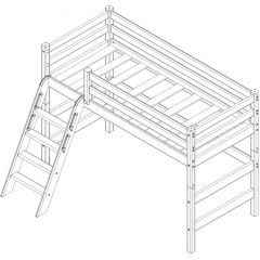 Кровать полувысокая с наклонной лестницей Соня (Вариант 6) в Нягани - nyagan.mebel24.online | фото 4