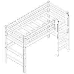 Кровать полувысокая с прямой лестницей Соня (Вариант 5) в Нягани - nyagan.mebel24.online | фото 3