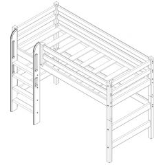 Кровать полувысокая с прямой лестницей Соня (Вариант 5) в Нягани - nyagan.mebel24.online | фото 4