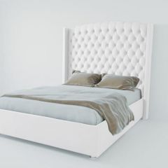 Кровать Берлин ЛЮКС без основания 900 (экокожа белая) в Нягани - nyagan.mebel24.online | фото