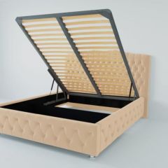 Кровать Нягань с ПМ 900 (экокожа бежевая) в Нягани - nyagan.mebel24.online | фото 2
