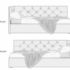 Кровать угловая Лэсли интерьерная +основание (120х200) в Нягани - nyagan.mebel24.online | фото 2