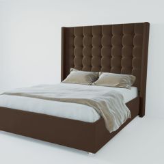 Кровать Венеция ЛЮКС с ПМ 2000 (экокожа коричневая) в Нягани - nyagan.mebel24.online | фото 2