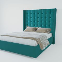 Кровать Венеция ЛЮКС с ПМ 2000 (велюр бирюзовый) в Нягани - nyagan.mebel24.online | фото 2